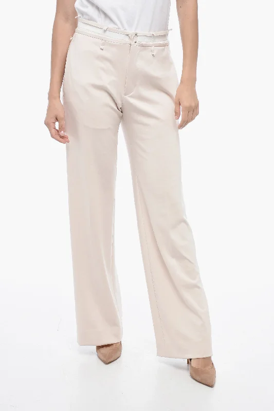 Stylish tight trousers for men with tapered leg and contemporary look -Maison Margiela MM6 Wide-leg Deconstructed Pants