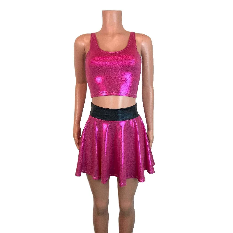 Lightweight skirts for warm season chic -PowerPuff Girls BLOSSOM Costume W/ Pink Skater Skirt and Crop Top