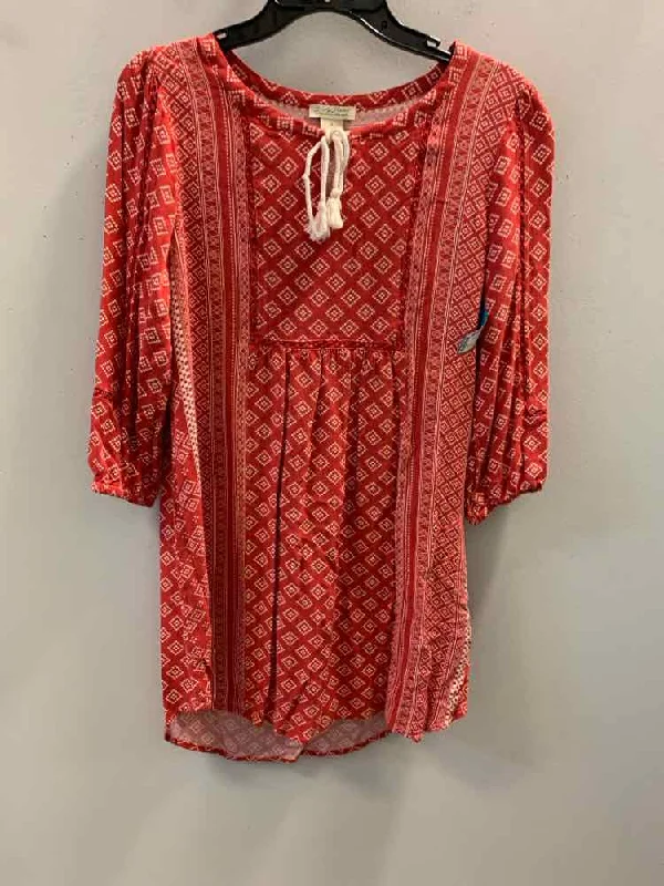 Solid Color Dresses for Simple -LUCKY BRAND Dresses and Skirts Size S Red Dress