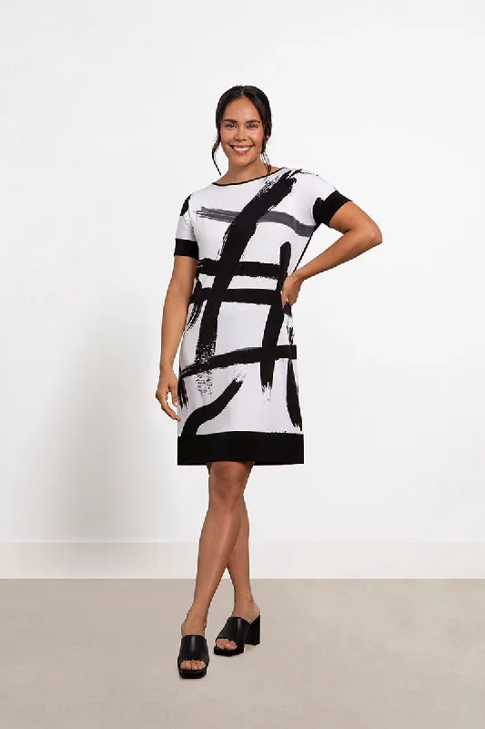 Evening Dresses for Formal Events -Boat Neck Dress | Abstract