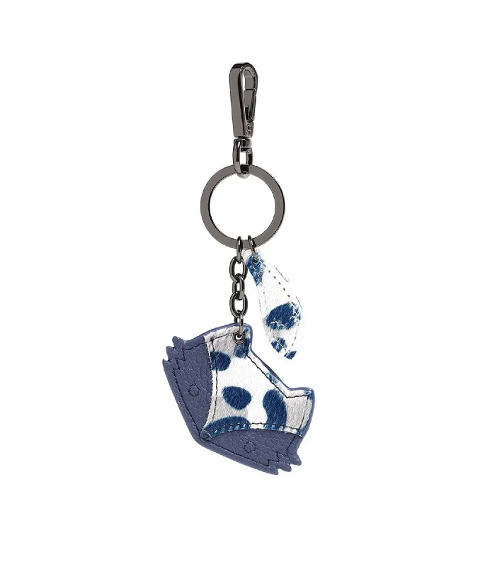 Handle bags with soft linings for protection -CUB Fox Keyring - Lupine Blue Leopard