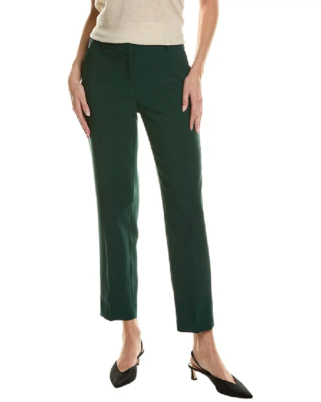 High-rise tight trousers for women with pleated front and classic look -Anne Klein Straight Ankle Pant