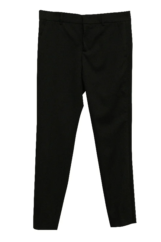 Retro-inspired tight trousers for men with a high-waisted fit and 80s vibe -Gucci Tuxedo Pants in Black Wool