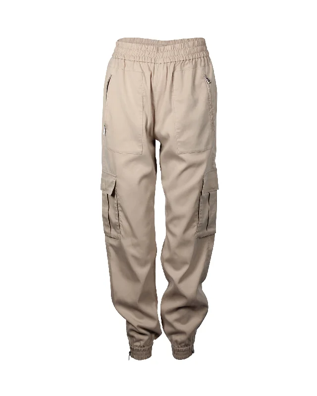 Tight office trousers for women with professional cut and flattering fit -Polo Ralph Lauren Cargo Pants in Beige Lyocell