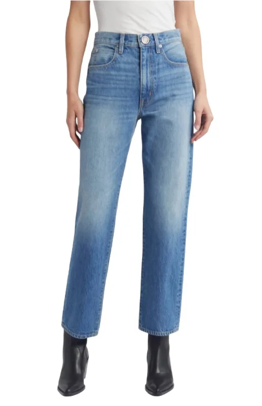 Loose-fit tight trousers for women with high waist and casual, comfortable style -London Ankle Jeans In Ever After