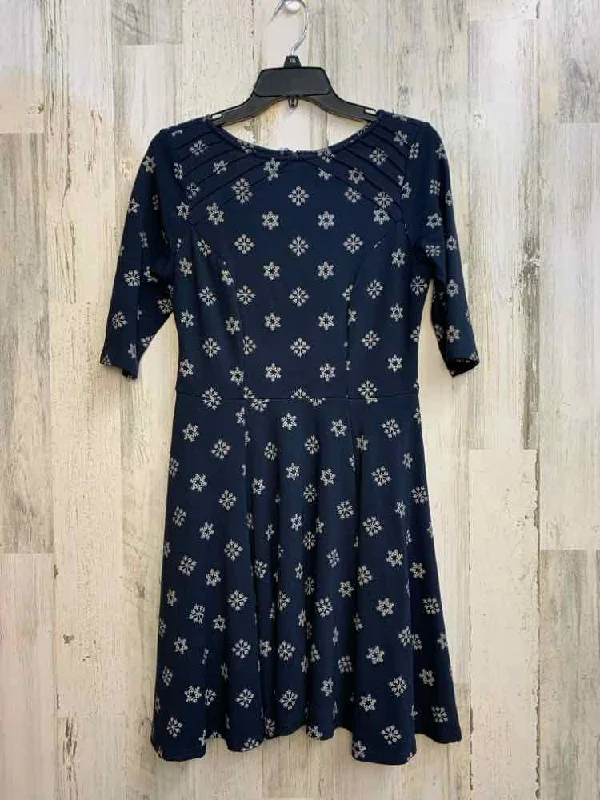 Bridesmaid Dresses for Ceremony -UNIQUE VINTAGE Dresses and Skirts Size L NAVY/WHT SNOWFLAKES 3/4 LENGTH Dress