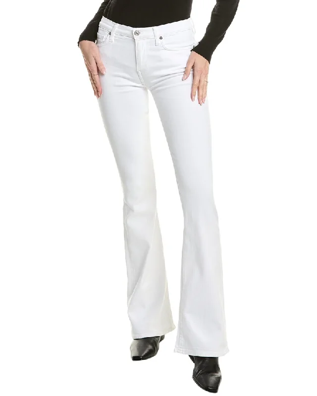 Vintage-inspired tight trousers for women with buttoned waist and retro charm -7 For All Mankind Ali High-Waist Soleil Classic Flare Jean