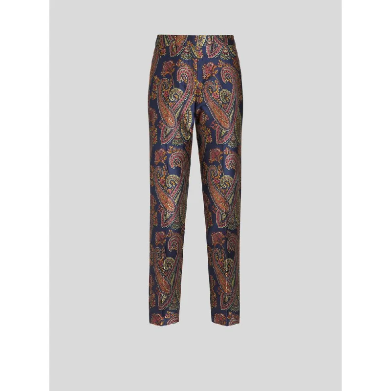 Color-block tight trousers for women with bold contrasts and modern flair -TAILORED JACQUARD TROUSERS