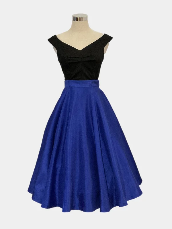 Classic black maxi skirts for versatility -Grace Kelly Vintage 1950’s Style  Skirt  Royal Blue Shantung