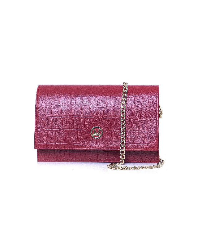 Handle bags with padded straps for comfort -Dakar: Red Crocodile Print