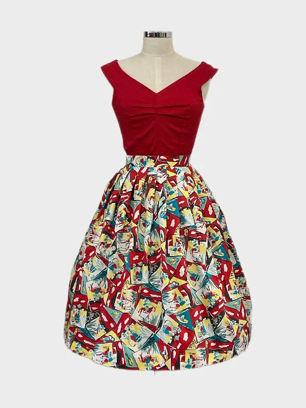 Stretchy skirts for all-body inclusivity -Corina South Of the Border  Vintage Style Skirt