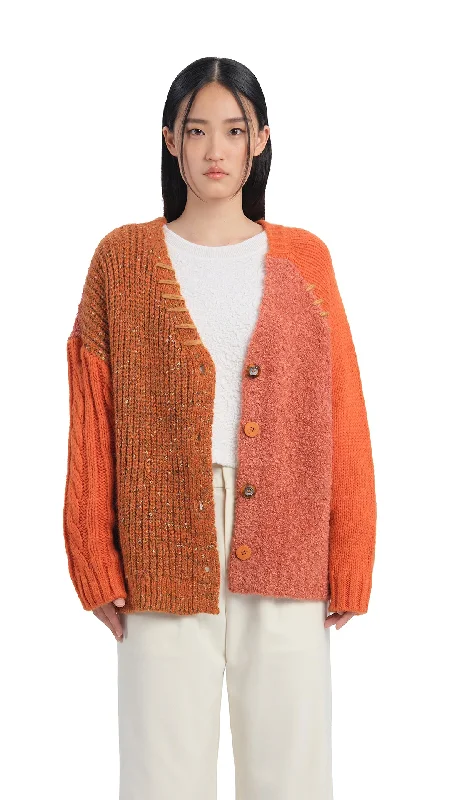 Sporting - event cardigan for a casual - sporty look -Patchwork Cardigan