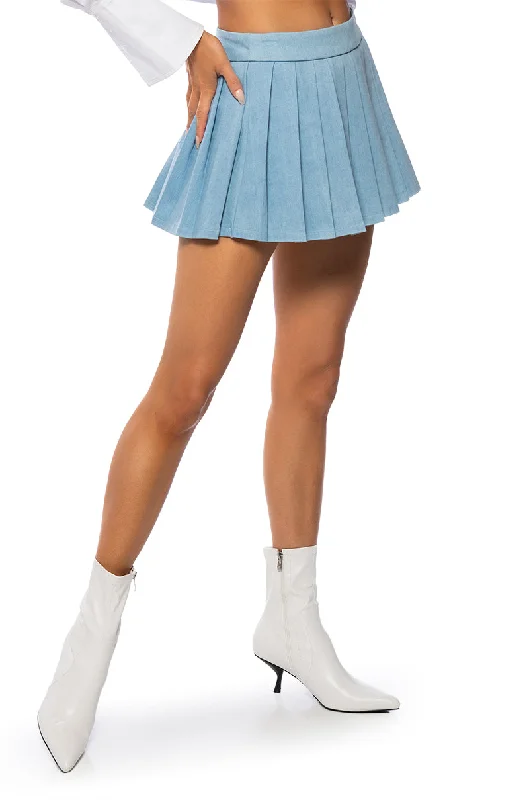 Lightweight skirts with airy fabric weave -GINA PLEATED MINI SKIRT