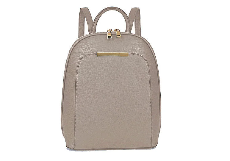 Handle bags with bold stripes for trendiness -SMALL MULTI COMPARTMENT CROSS BODY BACKPACK WITH TOP HANDLE - LIGHT GREY