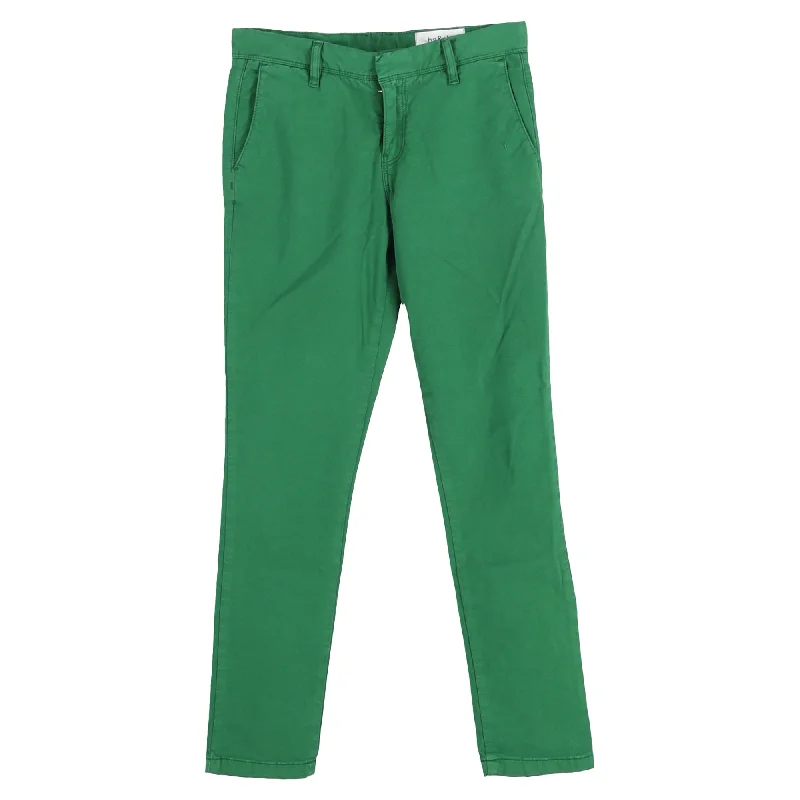 Pleated tight trousers for women with vintage-inspired design and modern twist -Ba&sh Moni Trousers in Green Cotton