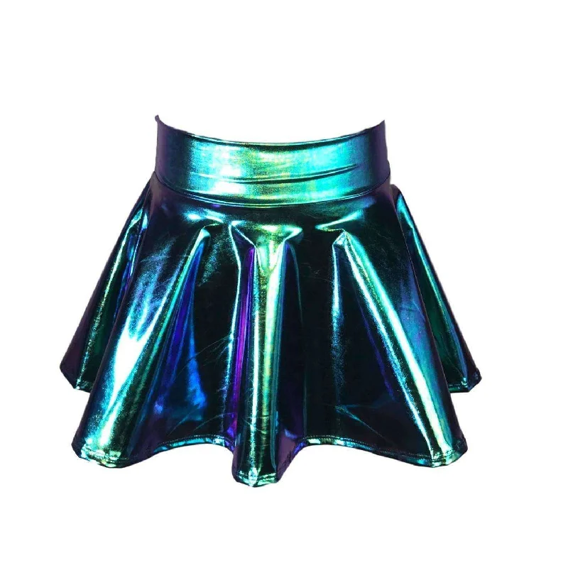 Durable skirts for active lifestyle needs -Children's Oil Slick Holographic Skater Skirt