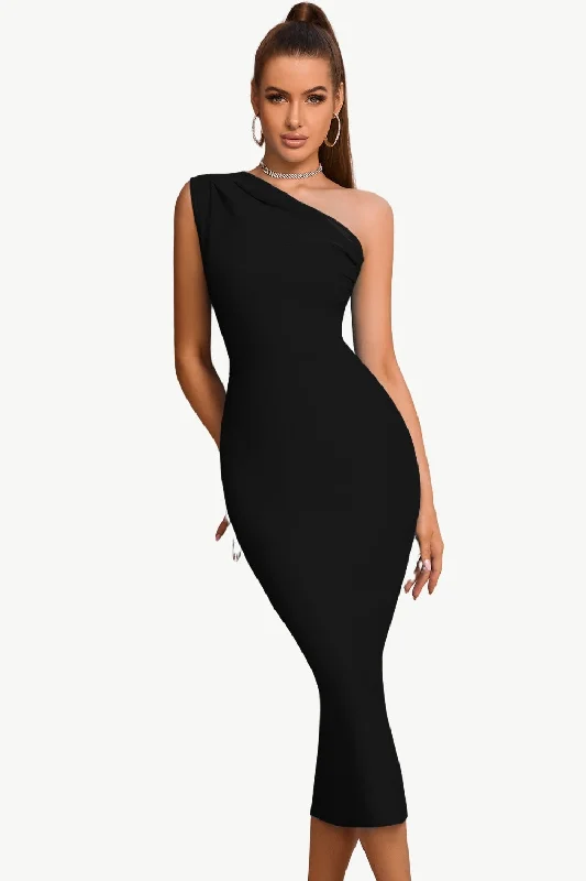 Formal Dresses for Occasions -Bodycon One Shoulder Black Party Dress