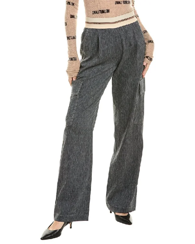 Printed tight trousers for women with bold patterns and eye-catching designs -Helmut Lang Cargo Linen-Blend Pant