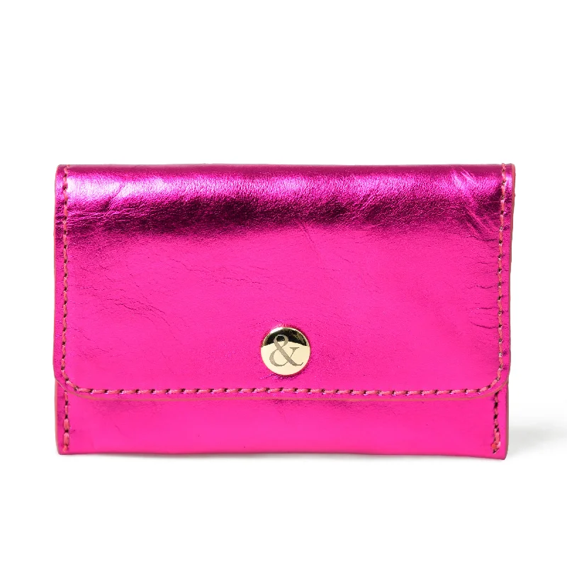 Handle bags with colorful handles for flair -ELLIE  Popper Card Holder Purse - Fuchsia