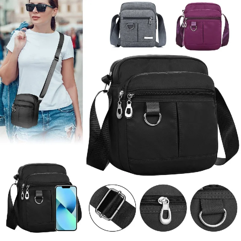 Handle bags with rugged canvas for outdoors -Waterproof Women's Messenger Crossbody Shoulder Bag