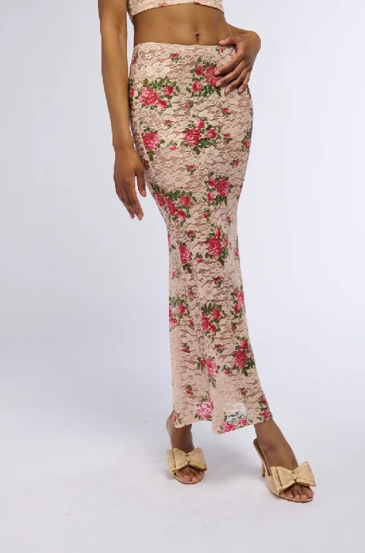 Stretchy skirts for all-day wear comfort -NINA FLORAL MAXI SKIRT