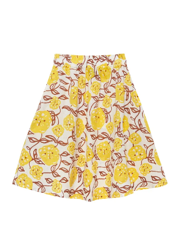 Cute pleated skirts for youthful school outfits -Mimosa Linen Skirt