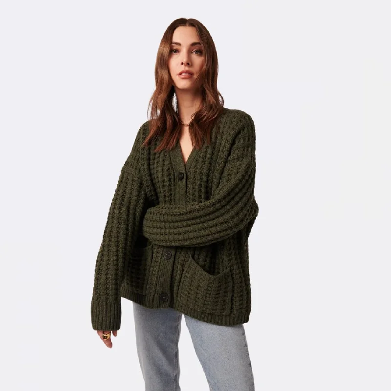 Weekend - cardigan for relaxed outings -Frankie Cardigan (Thyme)