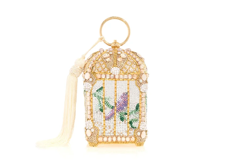 Handle bags with minimalist sleek silhouettes -Birdcage Gilded Bag