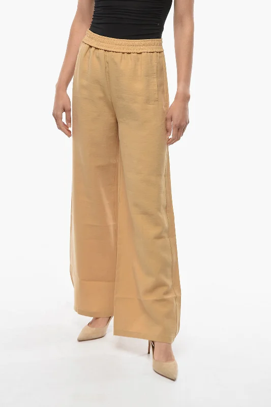 High-waisted tight trousers for women with pleated front and polished design -Rodebjer High Waist MERCIER Palazzo Pants