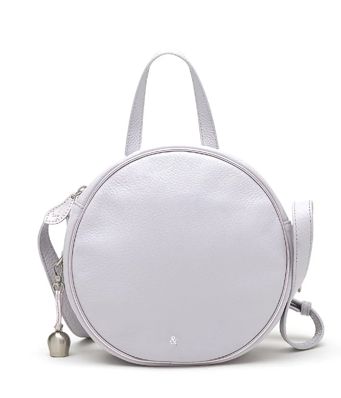 Handle bags with soft velvet for luxury -KAIA Canteen Cross Body Bag - Lavender Grey with Metallic