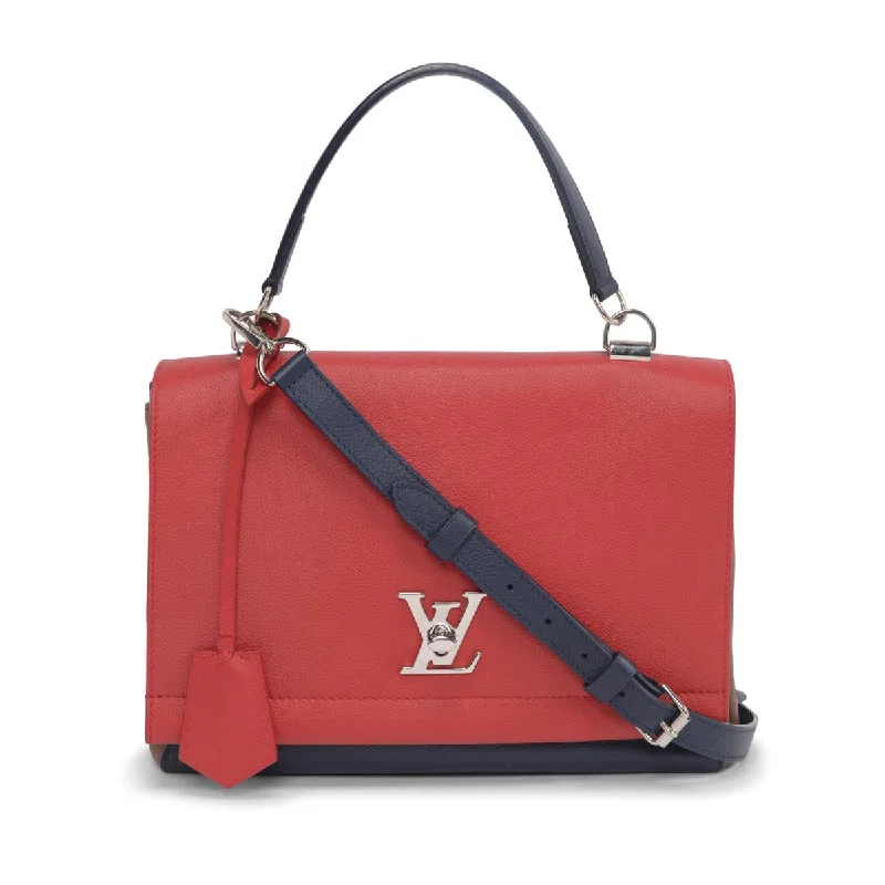 Handle bags with soft fabric for comfort -Louis Vuitton Tri-Colour Calfskin Lockme II Bag