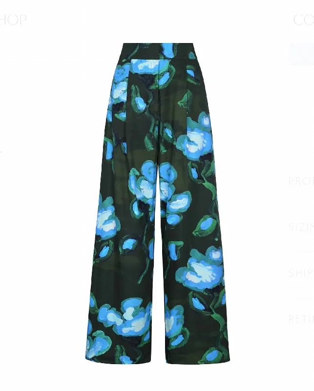 Elegant tight trousers for women with high-quality wool fabric for refined look -Panca Pants In Recuerdos Verde