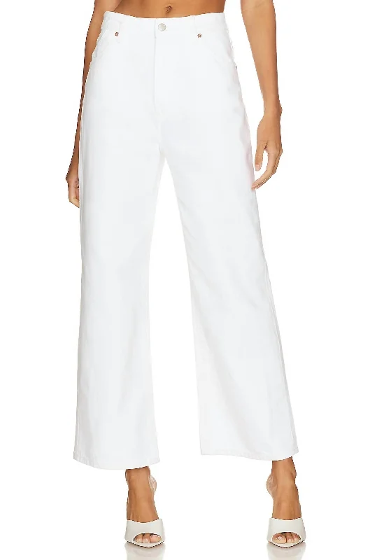 Casual tight trousers for women with comfy waistband and minimalistic style -Heidi Jean In Vintage White