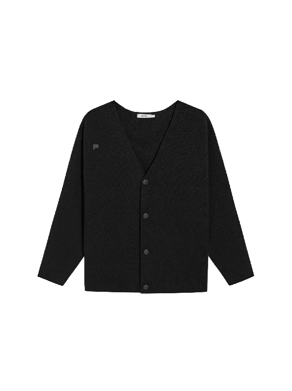 Lace - trimmed cardigan for a romantic look -Womens Archive Recycled Cashmere Cardigan—black