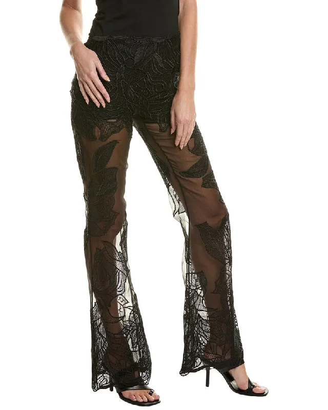 Loose-fitting tight trousers for women with stretchy waistband for ultimate comfort -Alberta Ferretti Silk-Lined Trouser