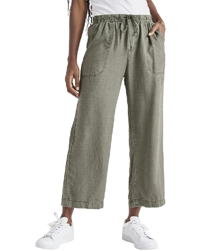 Vintage-inspired tight trousers for men with high waist and timeless look -Splendid Angie Crop Linen-Blend Wide Leg Pant