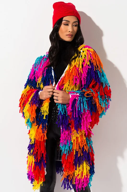 Fringed - cardigan for a bohemian look -FOREVER TOGETHER FRINGE CARDIGAN