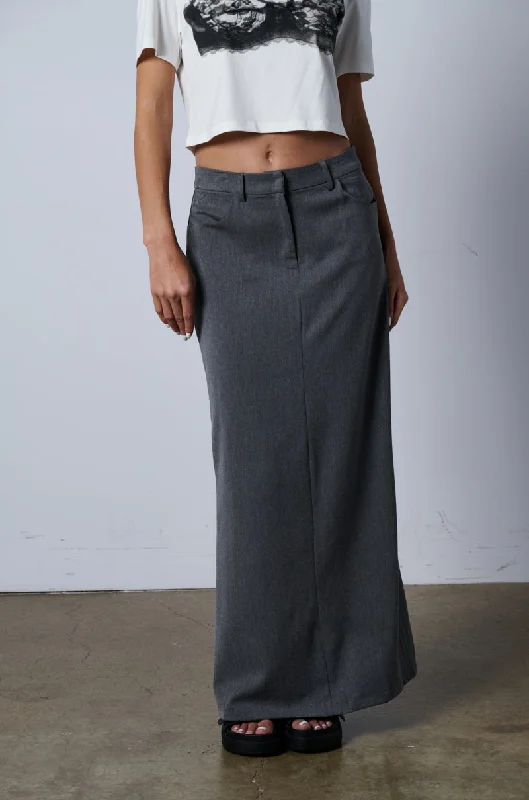 Trendy skirts with modern cutout designs -MINIMAL ELEGANCE WOVEN MAXI SKIRT