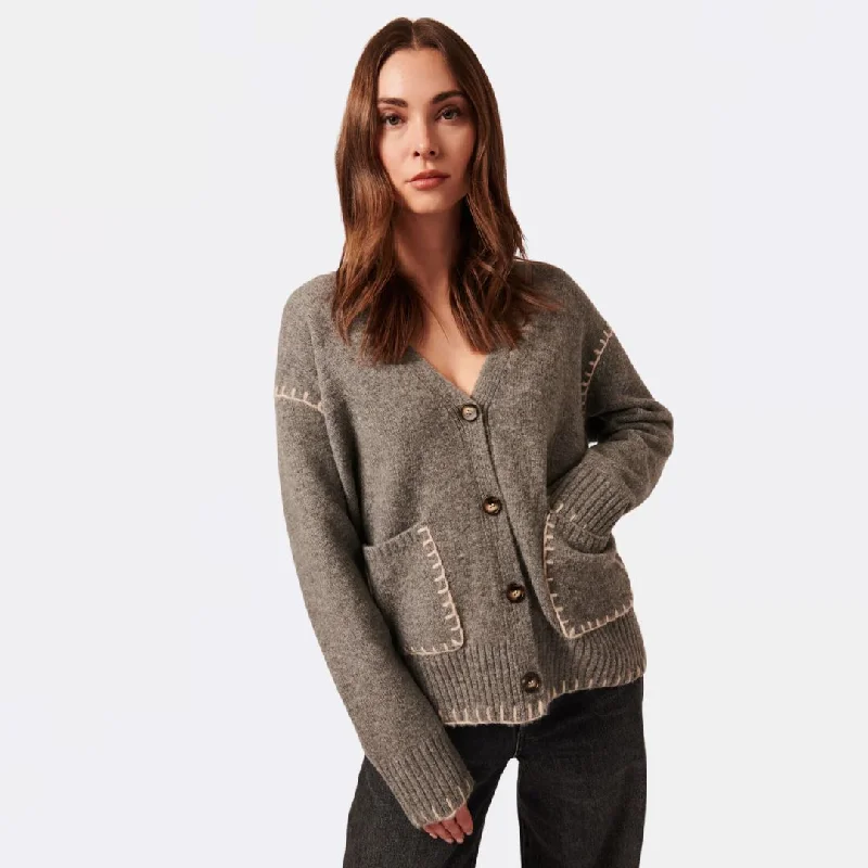 Casual - cardigan for everyday wear -Noelle Cardigan (Smoky Quartz)