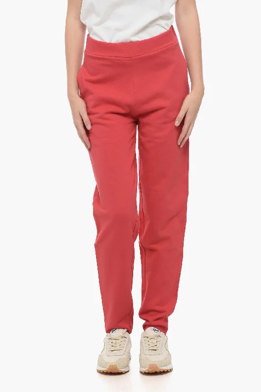 Stylish tight trousers for women with high-waisted fit for flattering look -Armani EMPORIO Brushed Cotton Sweatpants with Flush Pockets