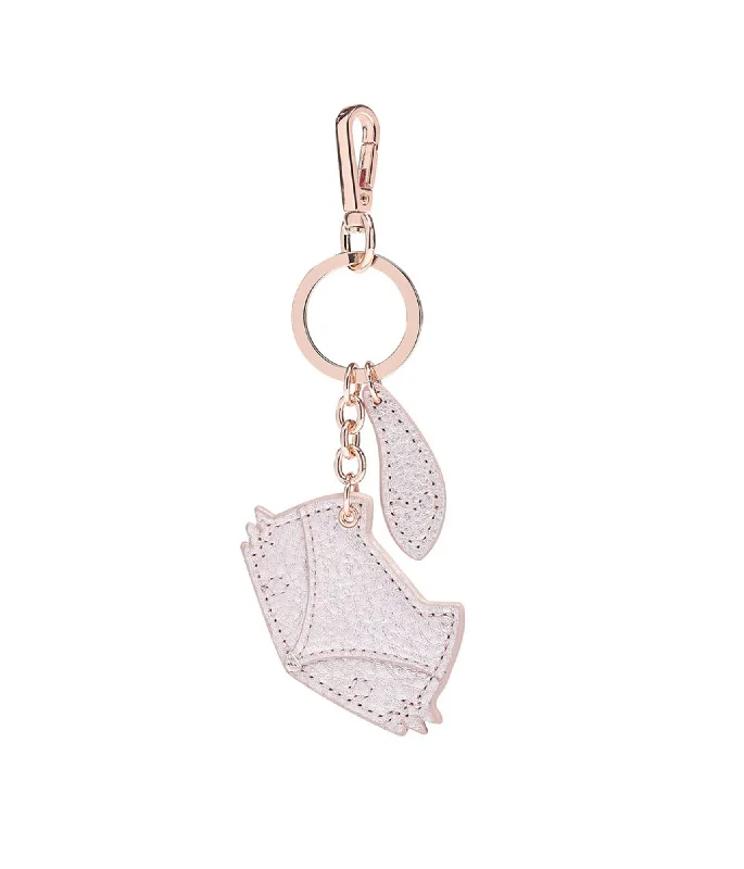 Handle bags with bold checks for trend -CUB Fox Keyring - Rose Gold