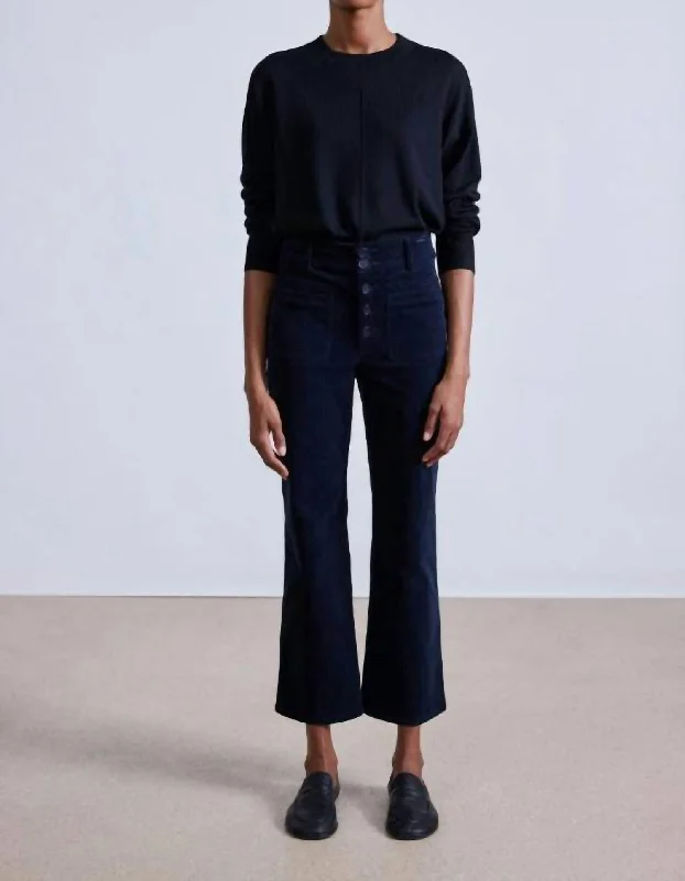 Leather tight trousers for women with edgy design and fashion-forward style -Slim Marston Pant In Midnight