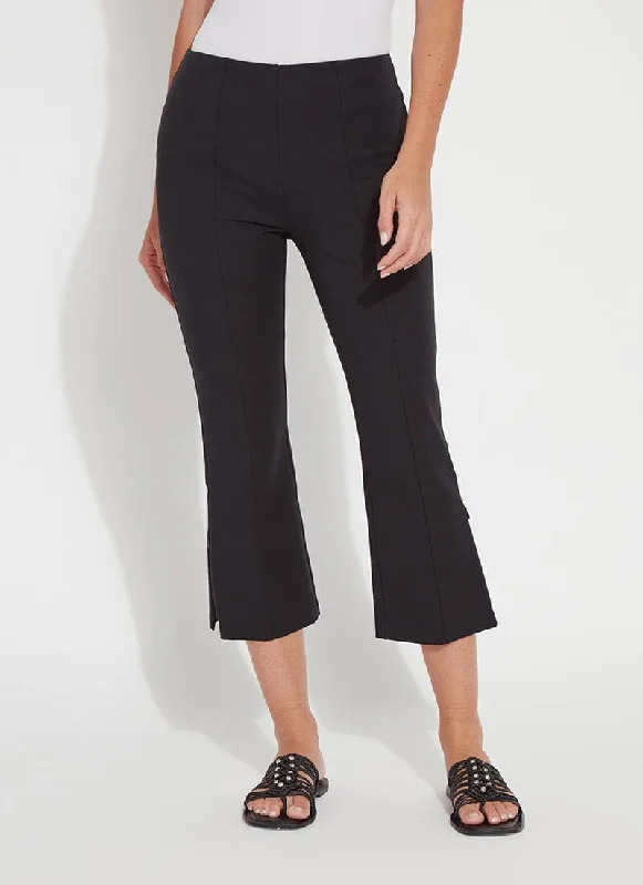 Casual tight trousers for women with comfy waistband and minimalistic style -Leighton Flare Crop Pant