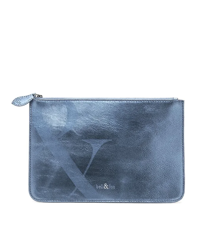 Handle bags with sleek black for elegance -LEIA Clutch Bag - Nightshade Metallic