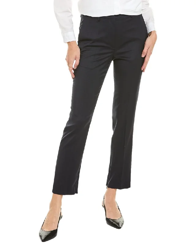 Fashion-forward tight trousers for women with metallic sheen and edgy design -Helmut Lang Slim Wool Pant