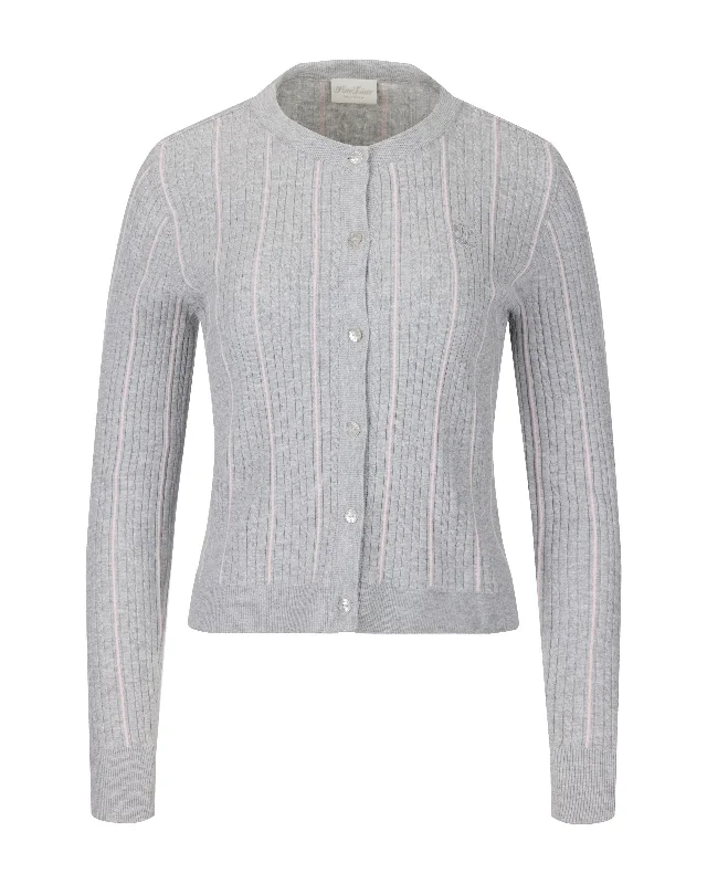 Weekend - cardigan for relaxed outings -Fair Liar Multi Color Cable cardigan - Grey