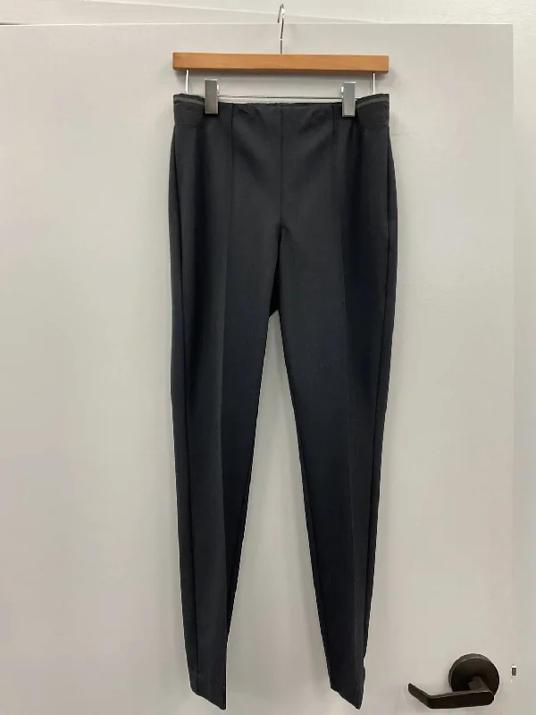 Pleated tight trousers for women with vintage-inspired design and modern twist -Charcoal Tepered Wool Pant