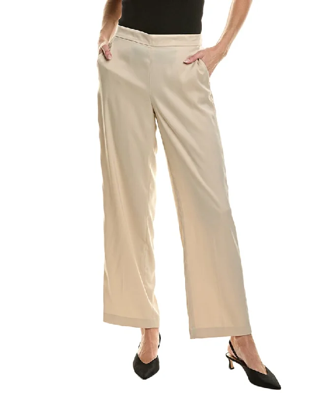 Comfortable tight trousers for men with stretchy fabric and slim silhouette -Anne Klein Wide Leg Pant