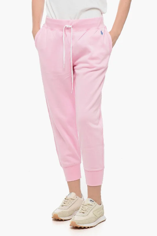 Tight trousers for women with faux leather material for sleek and modern look -Polo Ralph Lauren Fleece Cotton Blend Sweatpants with Cuffs